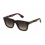 POLICE SPLN43-524BLY herenzonnebril in square-stijl - donker havanna acetaat montuur met blauwe polycarbonaatglazen - 52 mm glasbreedte