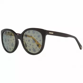 POLICE dames SPL408E546XKL rechthoekige zonnebril - zwart acetaat montuur, grijze polycarbonaatglazen, UV400-bescherming