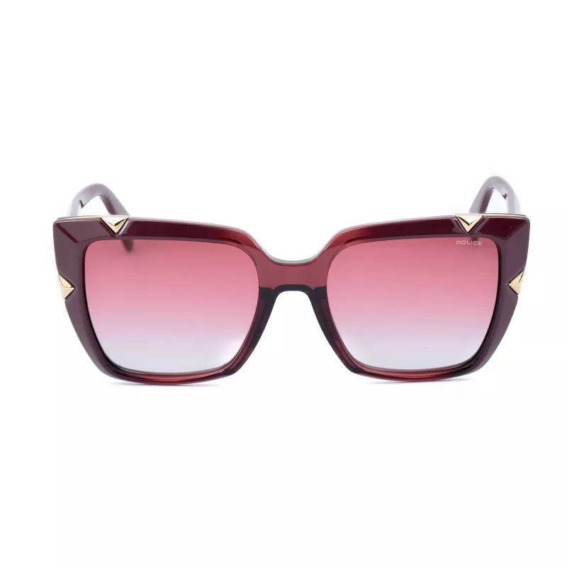 Police dames SPLA15-5207LN rechthoekige cat eye zonnebril Havana 52/18/140 mm