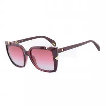Police dames SPLA15-5207LN rechthoekige cat eye zonnebril Havana 52/18/140 mm