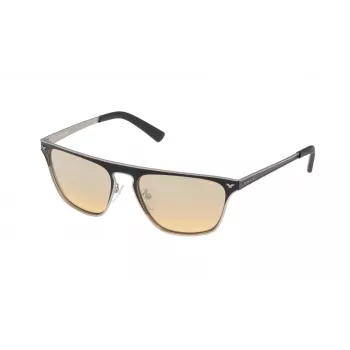 POLICE dames zonnebril S897856W01X rechthoekig zwart montuur grijze glazen 56/18/135 mm