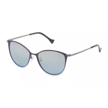 Police dames zonnebril SPL190M54I20X - zwart acetaat montuur, grijze polycarbonaatglazen, UV400-bescherming