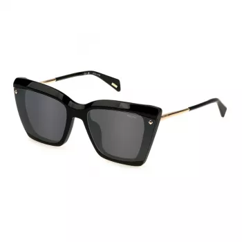 POLICE dameszonnebril SPLL95-610700 - acetaatmontuur, polycarbonaatglazen, UV400-bescherming, 61 mm glasbreedte