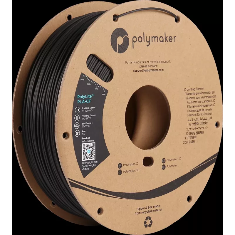 Polymaker PA10001 PLA filament 1,75 mm 1 kg zwart