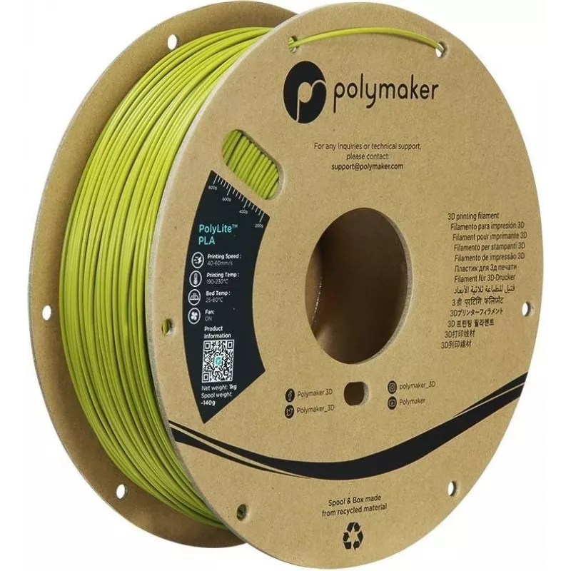 Polymaker PolyLite PLA 3D-printer filament 1,75mm olijfgroen 1kg (PA02058)