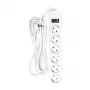 Power Plant 6-voudige stekkerdoos met schakelaar, 3m kabel, 16A, 3680W, wit