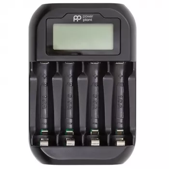POWER PLANT PP-UN4 4-bay LCD-oplader voor AA/AAA NiMH NiCd-accu's