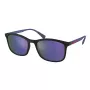 PRADA Linea Rossa heren zonnebril PS01TS-16G05U, matzwart montuur, grijs gespiegelde zilverglazen, 55/19/140 mm