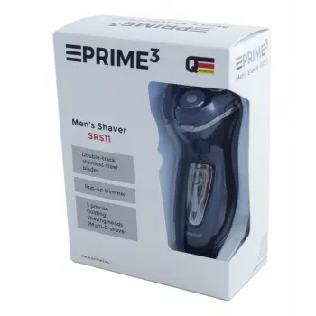 PRIME3 SRS11 heren roterend scheerapparaat met pop-up trimmer, zwart/zilver