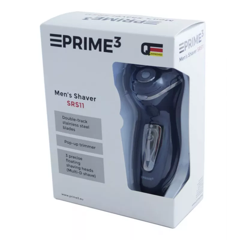 PRIME3 SRS11 heren roterend scheerapparaat met pop-up trimmer, zwart/zilver