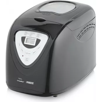 Princess 152009 broodbakmachine zwart - 900 g brood, 12 programma's, 600 W, kijkvenster, instelbare korstbruining, warmhoudfunctie, zwart/zilver (01.152009.01.001)