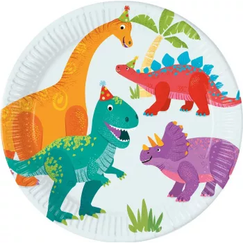 Procos Dino Party papieren borden 23 cm 8-pack 97973