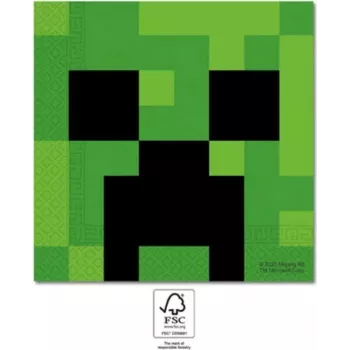 Procos Minecraft party 2-laags papieren servetten 20-pack (95443)
