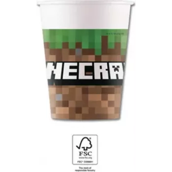 Procos Minecraft feestbeker van karton 250 ml 8-pack 95442