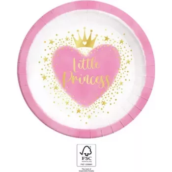 Procos My Little Princess kartonnen borden 23cm 8-pack (96476)