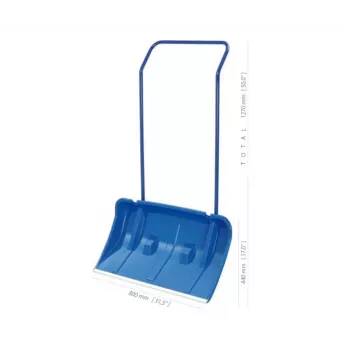 PROSPERPLAST PP. dubbele schop Arctic Blue 80cm sneeuwschep met stalen steel