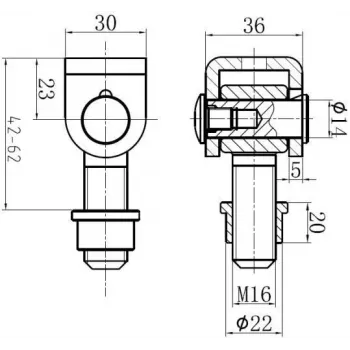 PSG 61.001.01 Oplassband M16 Schroefdraad Verzinkt Oog