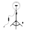 PULUZ 26cm LED-ringlamp met statief tot 1,1 m en telefoonhouder, USB-gevoed