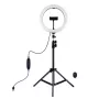 PULUZ 26cm LED-ringlamp met statief tot 1,1 m en telefoonhouder, USB-gevoed
