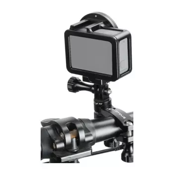 Puluz aluminium stuurhouder met 360-graden rotatie voor actioncamera's (zwart)