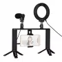 PULUZ Blogerio kit met LED-ringlamp, statieven, telefoonhouder en microfoon