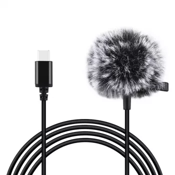 PULUZ Jack Tie microfoon met clip PU425 1,5m USB-C