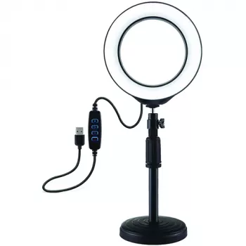 PULUZ LED ringlamp 16cm met statief 18-28cm USB