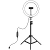 PULUZ LED ringlamp 26cm met statief tot 1,1m en telefoonhouder, USB