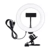 PULUZ PKT3120B 20 cm professionele ringlamp voor vloggen, livestreaming & make-up – 80 LEDs, 10W, 3000K-6500K, 10 standen dimbaar, met monitorclip & telefoonhouder – zwart
