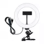 PULUZ PKT3120B 20 cm professionele ringlamp voor vloggen, livestreaming & make-up – 80 LEDs, 10W, 3000K-6500K, 10 standen dimbaar, met monitorclip & telefoonhouder – zwart