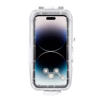 PULUZ kunststof waterdichte hoes voor iPhone 15 Plus/15 Pro Max/14 Plus/14 Pro Max/13 Pro Max/12 Pro Max/11 Pro Max (wit)