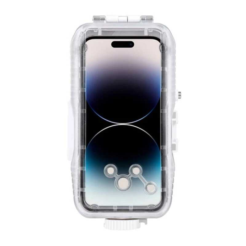 PULUZ kunststof waterdichte hoes voor iPhone 15 Plus/15 Pro Max/14 Plus/14 Pro Max/13 Pro Max/12 Pro Max/11 Pro Max (wit)
