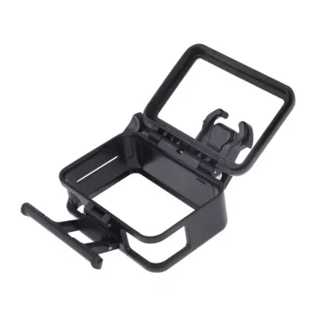 Puluz beschermhoes voor DJI Osmo Action - zwart PC-frame met koudeschoenhouder, snelspansluiting