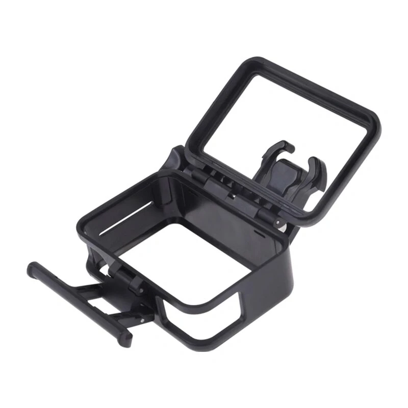 Puluz beschermhoes voor DJI Osmo Action - zwart PC-frame met koudeschoenhouder, snelspansluiting