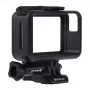 Puluz beschermhoes voor DJI Osmo Action - zwart PC-frame met koudeschoenhouder, snelspansluiting