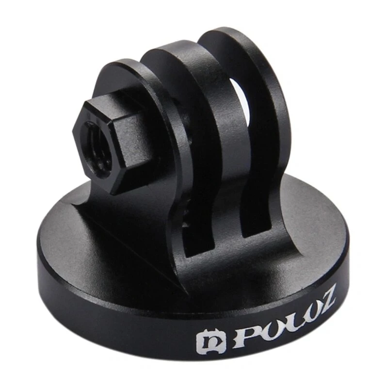 PULUZ PU145B CNC aluminiumlegering actioncam houder adapter met 1/4 inch statiefschroefdraad, zwart