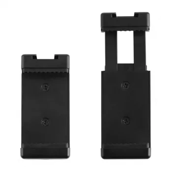 PULUZ PU448B statiefhouder voor smartphone, veerklem met 1/4 inch-20 schroefdraad, geschikt voor 55-85 mm smartphones, zwart ABS