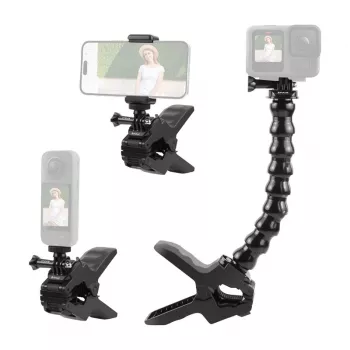 PULUZ PU740B verstelbare houder voor sportcamera's met klem