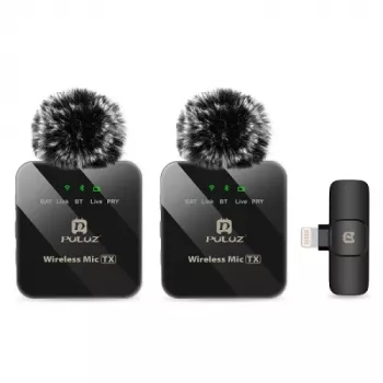 PULUZ draadloze digitale dual-microfoon, clip-on, Lightning