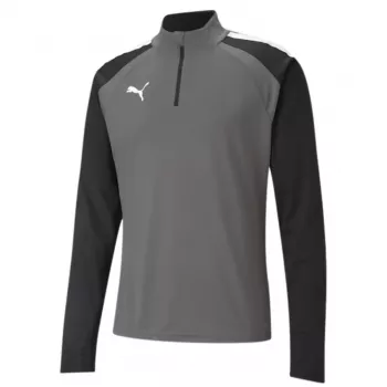 PUMA teamLIGA 1/4 heren-sweatshirt met rits grijs-zwart