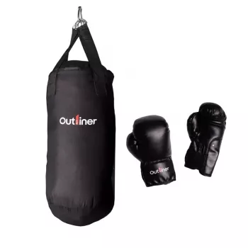 bokszak-set SG-1080-10kg 10 kg zwart met handschoenen en kettingen