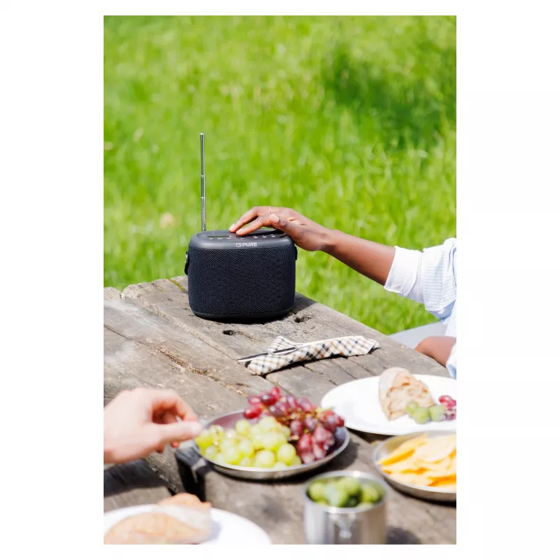 PURE ACOUSTICS Pure Woodland Draagbare Bluetooth-Luidspreker – 10W, waterdicht, FM/DAB+ Radio, Zwart (253344)