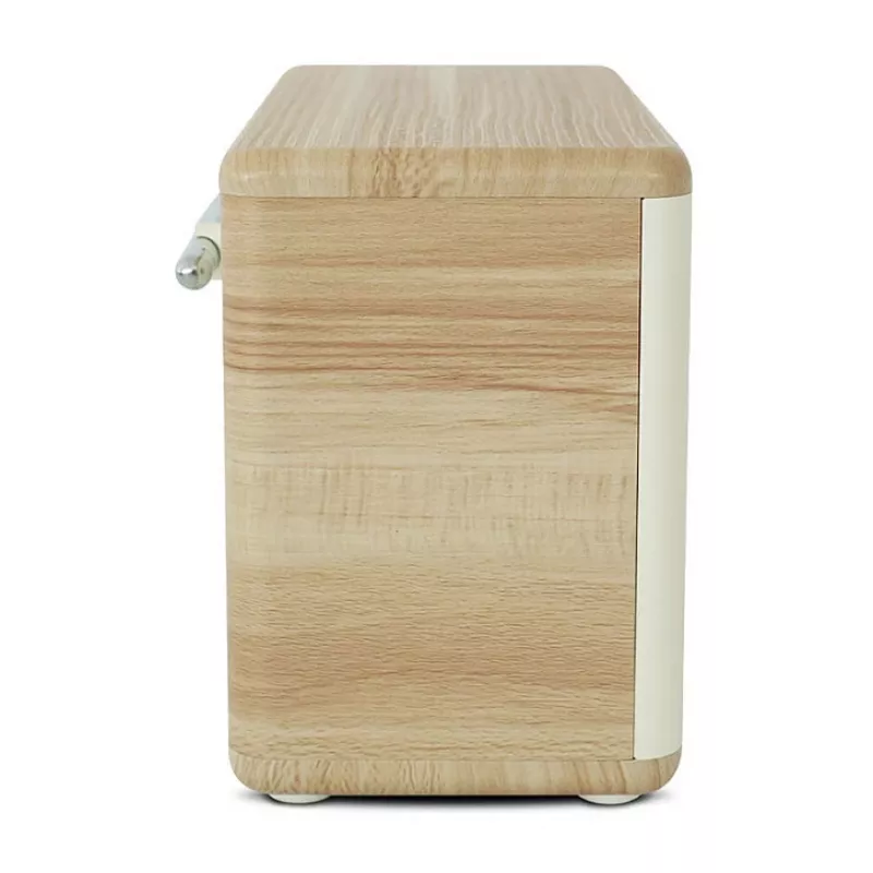 Pure Classic H4 DAB+/FM digitale radio, 2,4-inch kleurendisplay, wekker, slaaptimer en keukentimer, Cotton White/eiken