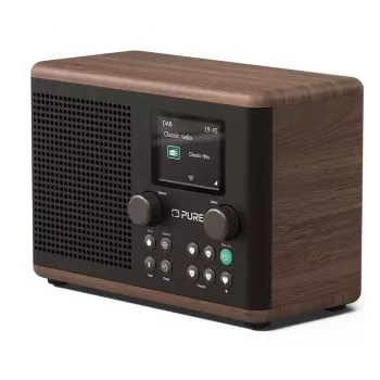 Pure Classic H4 DAB+ FM radio met Bluetooth 5.3, coffee black/walnut, 10W