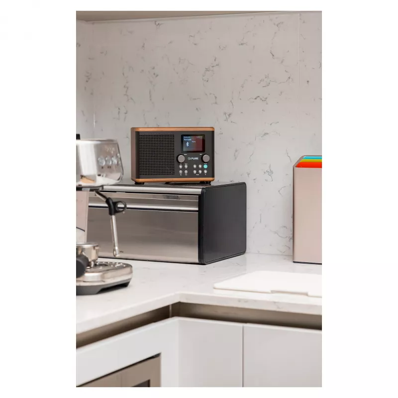 Pure Classic H4 DAB+ FM radio met Bluetooth 5.3, coffee black/walnut, 10W