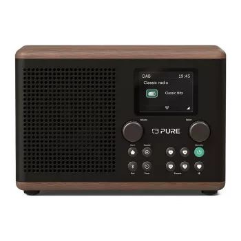 Pure Classic H4 DAB+ FM radio met Bluetooth 5.3, coffee black/walnut, 10W