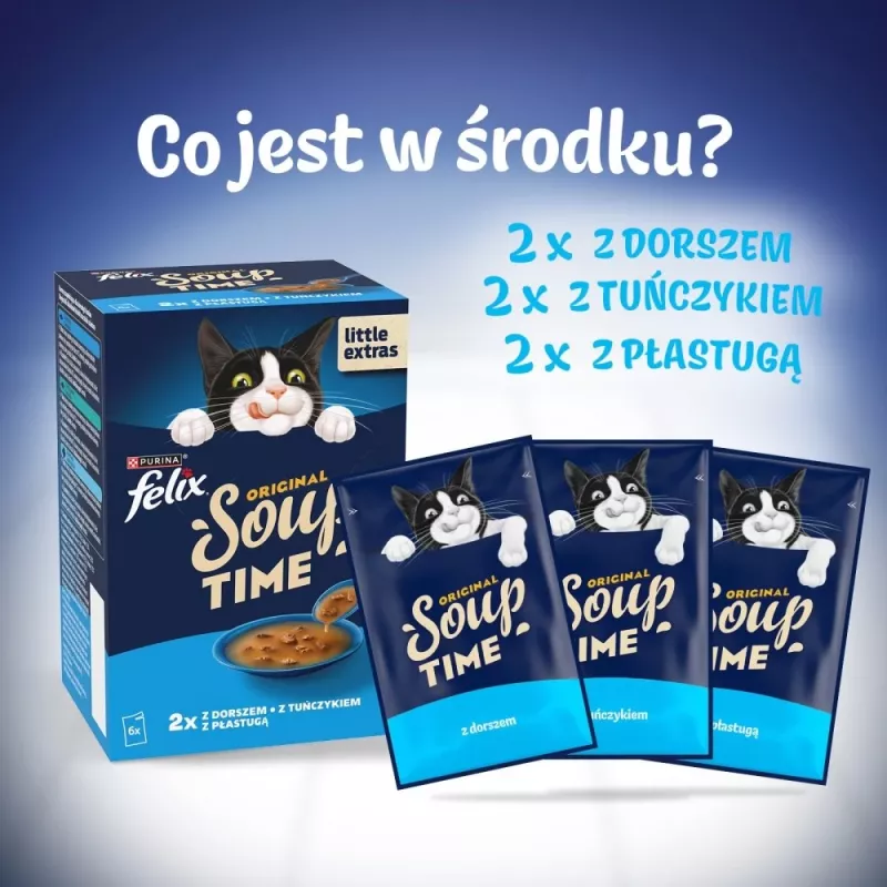 PURINA FELIX Soup ORIGINAL vis smaken 6x48g
