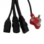 PWR Dedicated to 3 Headed Cable 3,8 m - 3-in-1 USB-A naar Lightning, USB-C, Micro-USB gevlochten laad- en datakabel, zwart