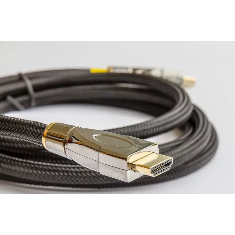 PYTHON GC-M0022 20m actieve High-Speed HDMI-kabel met Ethernet, 4K2K/UHD, Redmere-chip, vergulde contacten, OFC, nylonvlecht, zwart