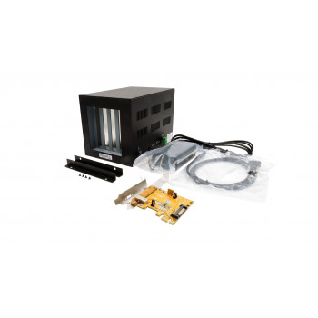 EXSYS EX-1012 externe uitbreidingsbox met 4 PCI-slots en PCIe-x1-hostkaart